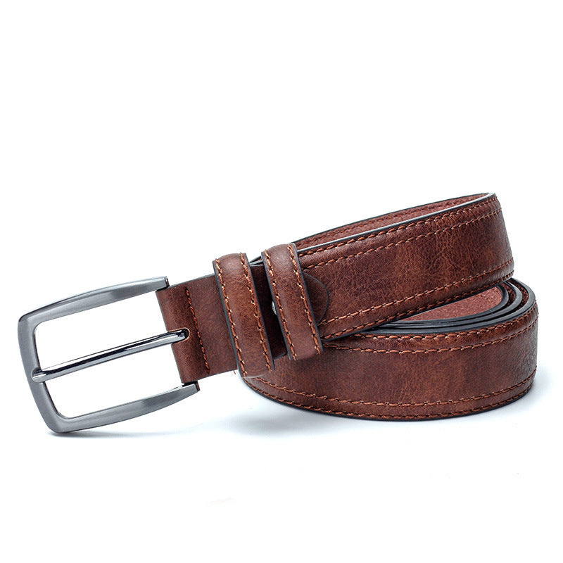 Men's Retro Leather Belt Vintage Old Money Jeans Style Classic - LAKD London