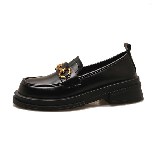 Women's One Pedal Metal Buckle Soft Thin Loafer Shoes