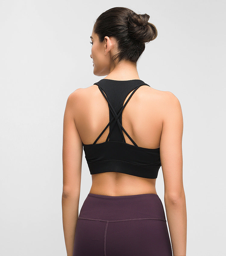 Women's Premium Contrast Panel Fitness Athletic Sports Bra Supportive - LAKD London