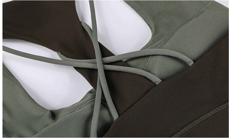 Women's Premium Contrast Panel Fitness Athletic Sports Bra Supportive - LAKD London
