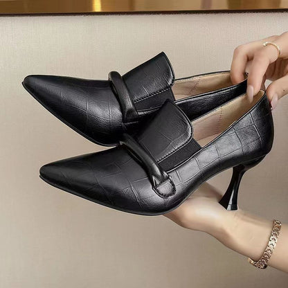 Women's Soft Leather Pointed Stiletto Comfortable For Summer Heels