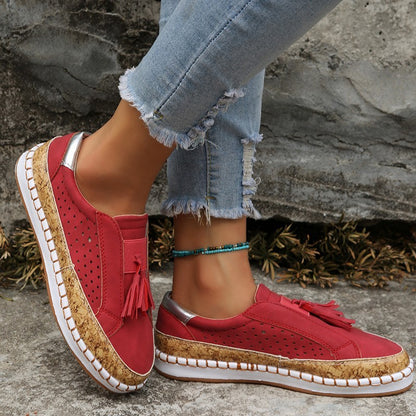 Women's Casual Tassel Loafers Comfortable Slip On Flat Shoes