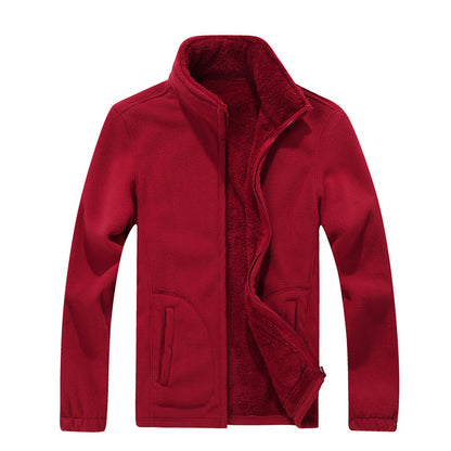 Men's Warm Fleece Cardigan Jacket Formal Coat With Fur Lining