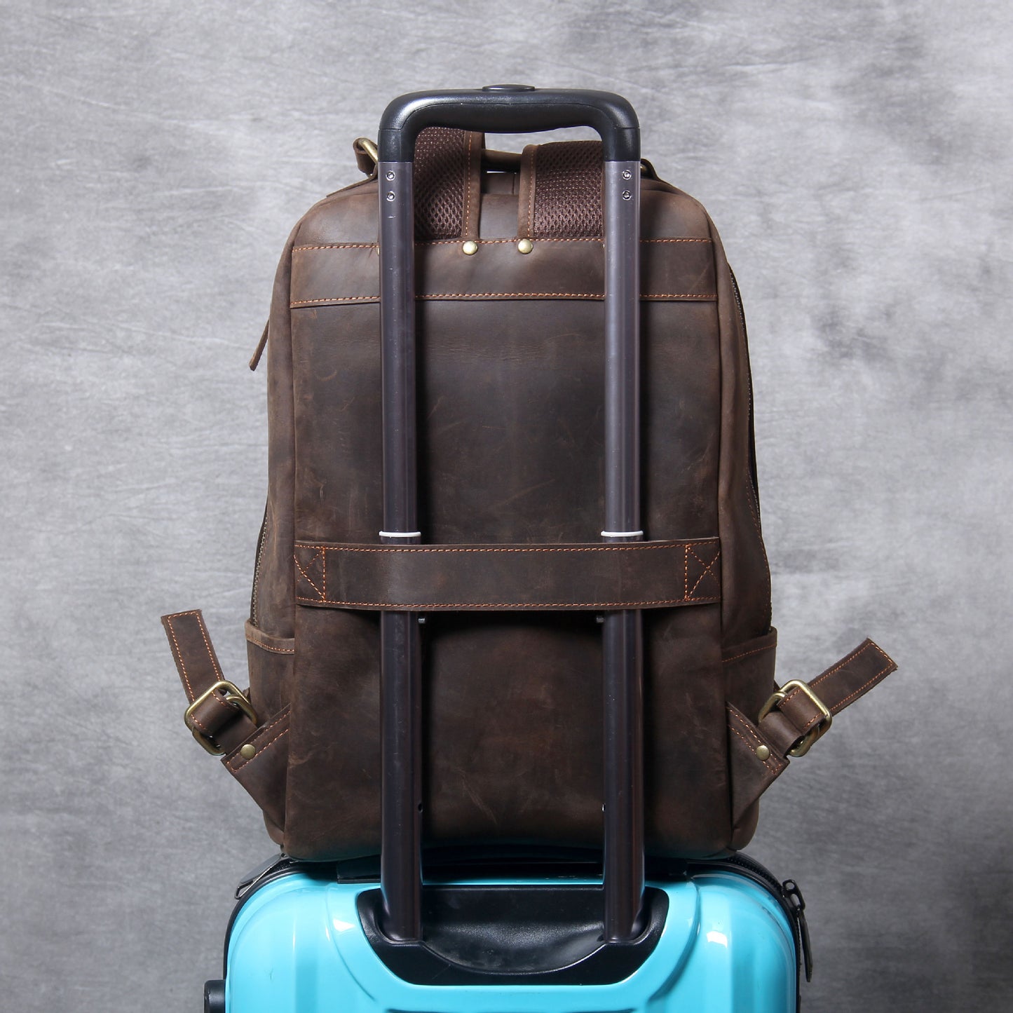 Men's Retro Horse Leather Backpack Genuine Travel Style Casual Durable - LAKD London