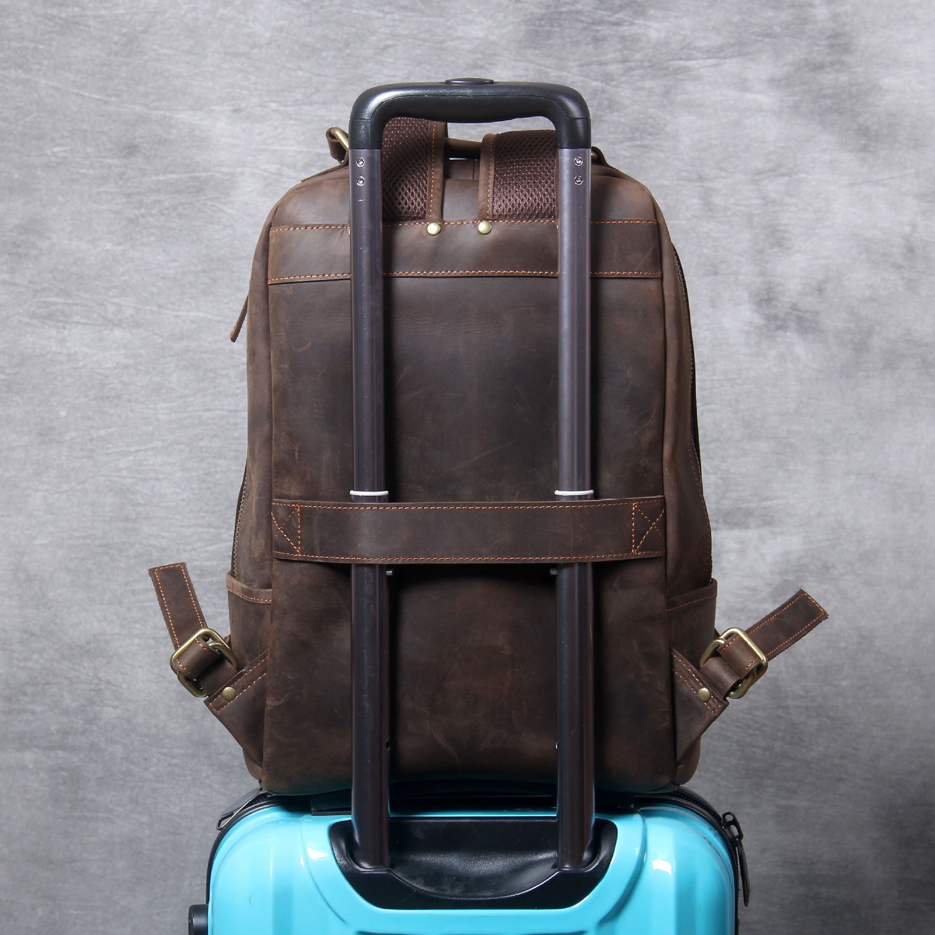 Men's Retro Horse Leather Backpack Genuine Travel Style Casual Durable - LAKD London
