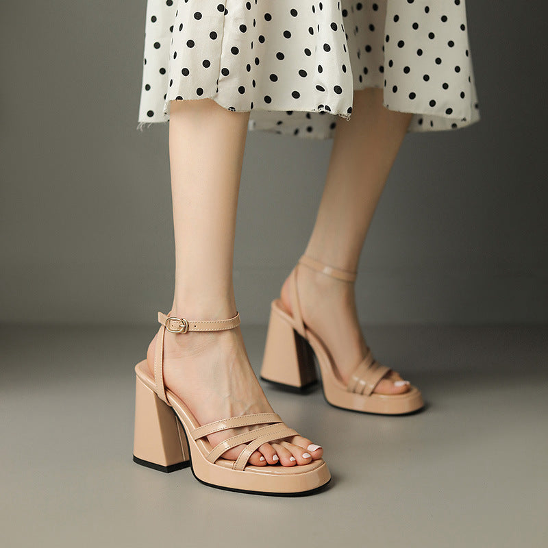 Womens European Style Roman High Heels | Glossy Event Shoes - LAKD London