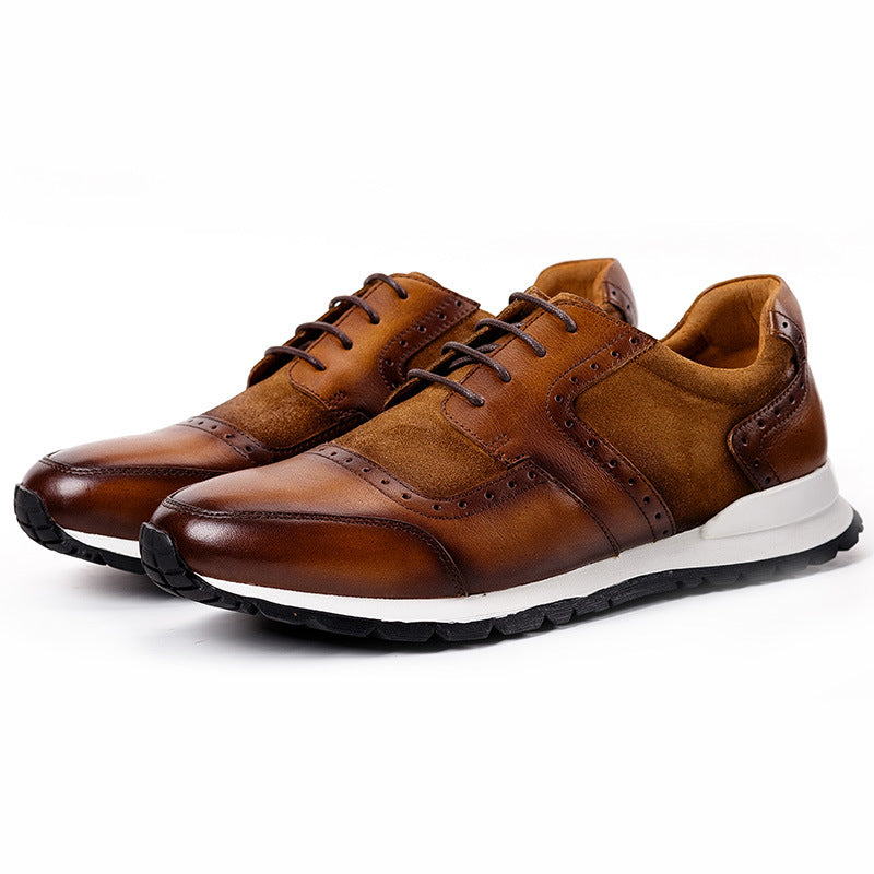 Men's Handmade Breathable Low Top Leather Sports Casual Shoes - LAKD London
