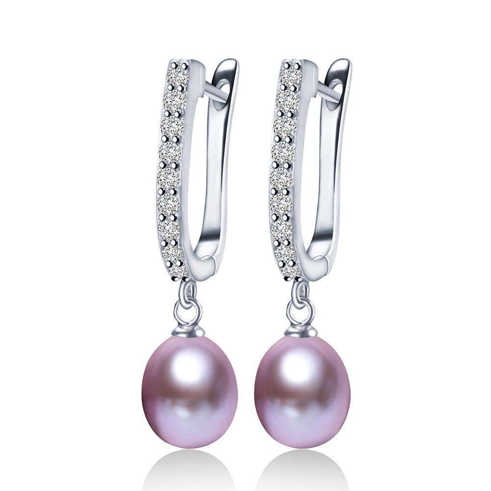 Women's Premium Sterling Silver Pearl Stud Earrings Classic Elegant - LAKD London