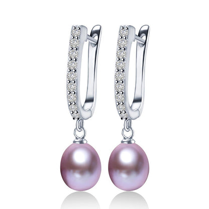 Women's Premium Sterling Silver Pearl Stud Earrings Classic Elegant - LAKD London