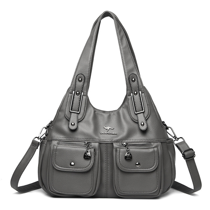 Women's Large Capacity Solid Color Crossbody Shoulder Handbag