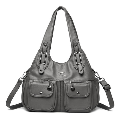 Women's Large Capacity Solid Color Crossbody Shoulder Handbag