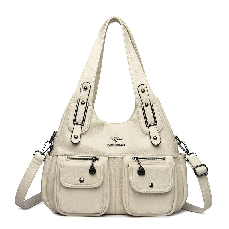 Women's Large Capacity Solid Color Crossbody Shoulder Handbag