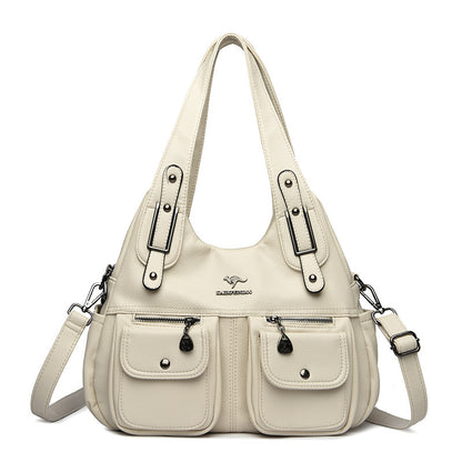 Women's Large Capacity Solid Color Crossbody Shoulder Handbag