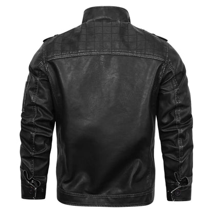 Men's Luxury Vintage Washed Faded Leather Motorbike Jacket - LAKD London