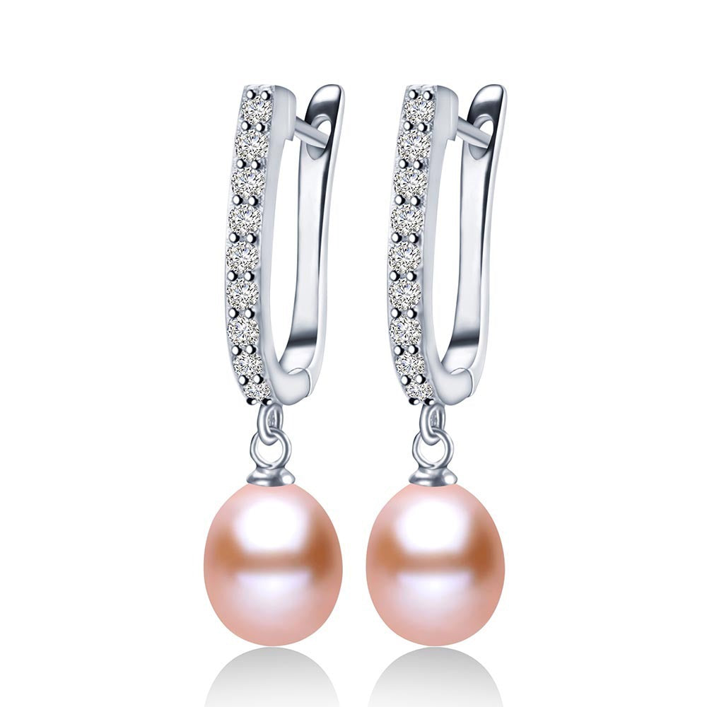 Women's Premium Sterling Silver Pearl Stud Earrings Classic Elegant - LAKD London