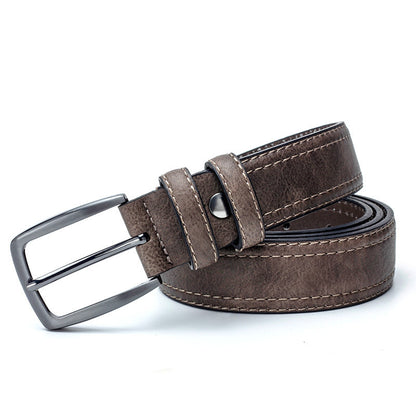 Men's Retro Leather Belt Vintage Old Money Jeans Style Classic - LAKD London