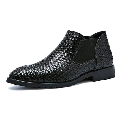 Men's Luxury Plaid Sequin Chelsea Low Top Winter Boots - LAKD London