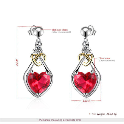 Women's Luxury White Gold Plated Rose Heart Stud Earrings - LAKD London