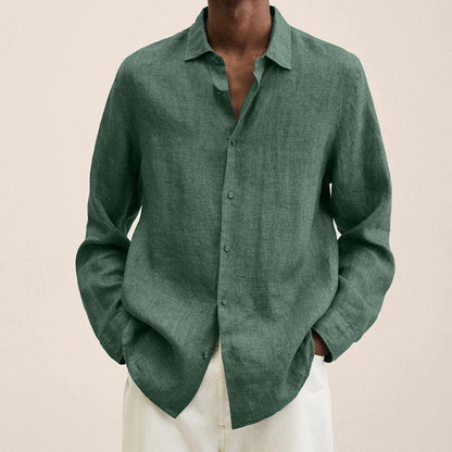 Men's Long Sleeve Lapel Loose Button Cardigan Casual Shirt - LAKD London