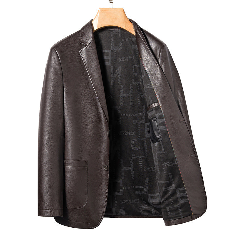 Men's Premium Quality Business Casual Leather Slim Fit Coat - LAKD London