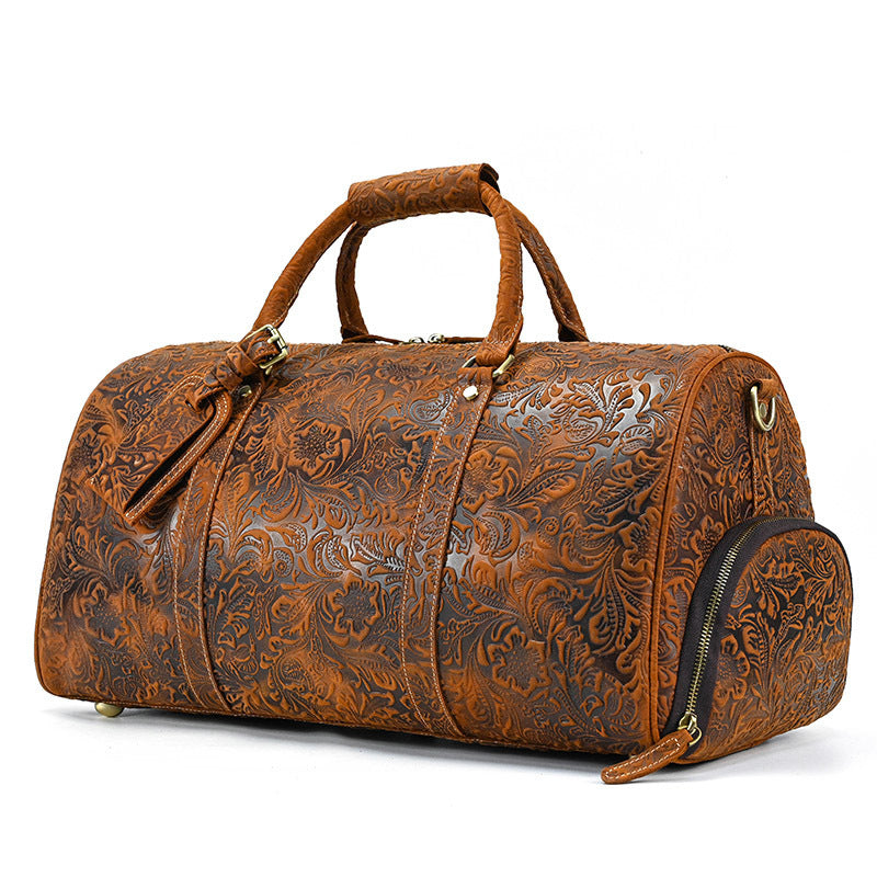 Men's Vintage Cowhide Leather Travel Gym Holdall Bag - LAKD London