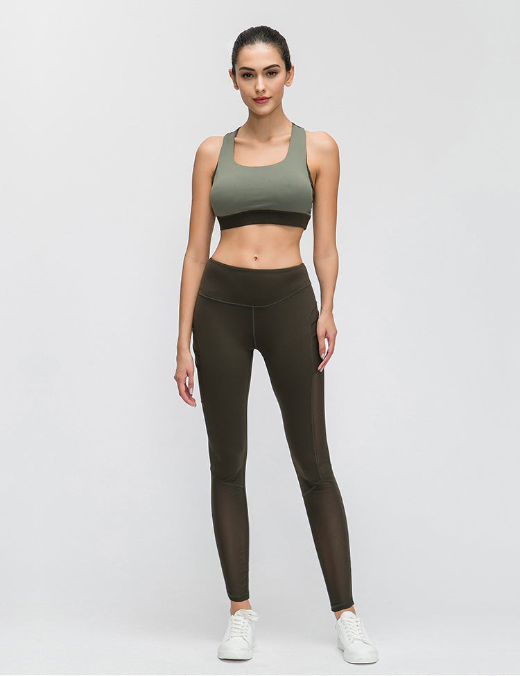Women's Premium Contrast Panel Fitness Athletic Sports Bra Supportive - LAKD London