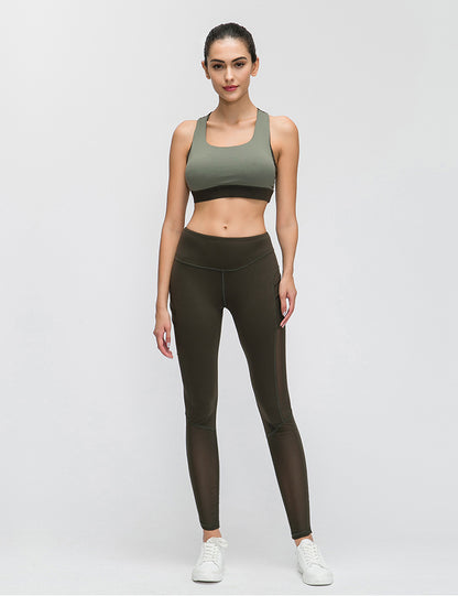 Women's Premium Contrast Panel Fitness Athletic Sports Bra Supportive - LAKD London