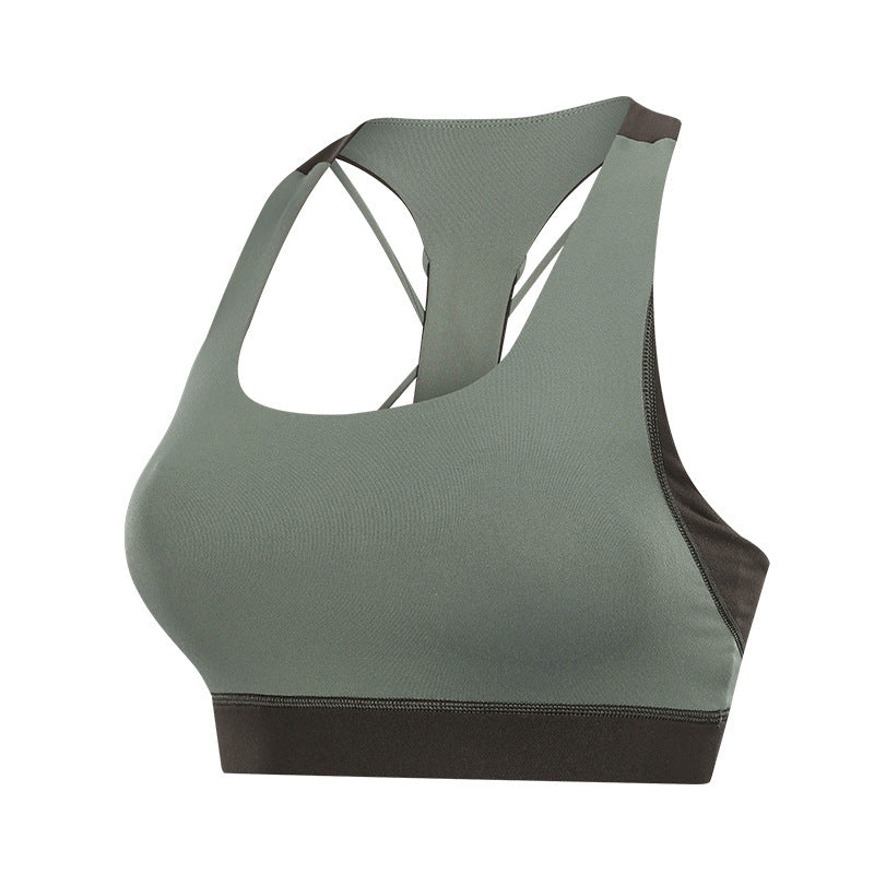 Women's Premium Contrast Panel Fitness Athletic Sports Bra Supportive - LAKD London