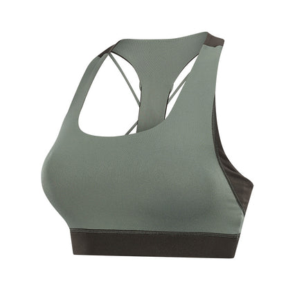 Women's Premium Contrast Panel Fitness Athletic Sports Bra Supportive - LAKD London