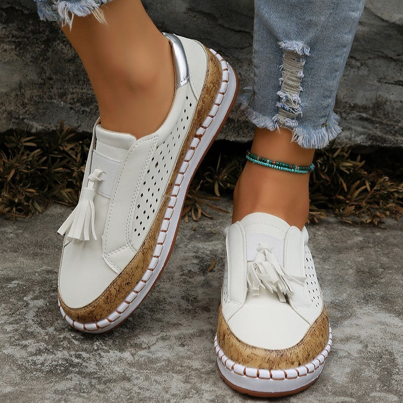 Women's Casual Tassel Loafers Comfortable Slip On Flat Shoes