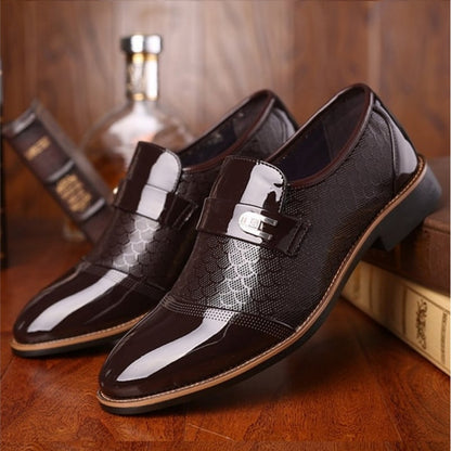 Men's Patent Dress Shoes Buckled Formal Smart Business Footwear Style
