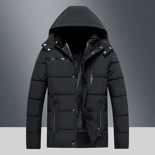 Men's Fleece Lined Cotton Jacket for Winter Warmth and Comfort