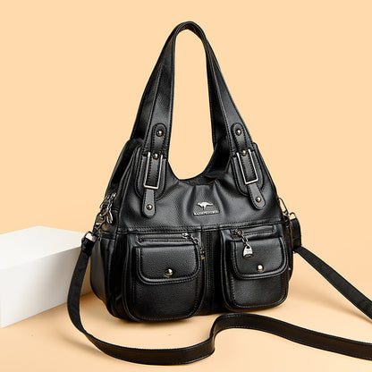 Women's Large Capacity Solid Color Crossbody Shoulder Handbag