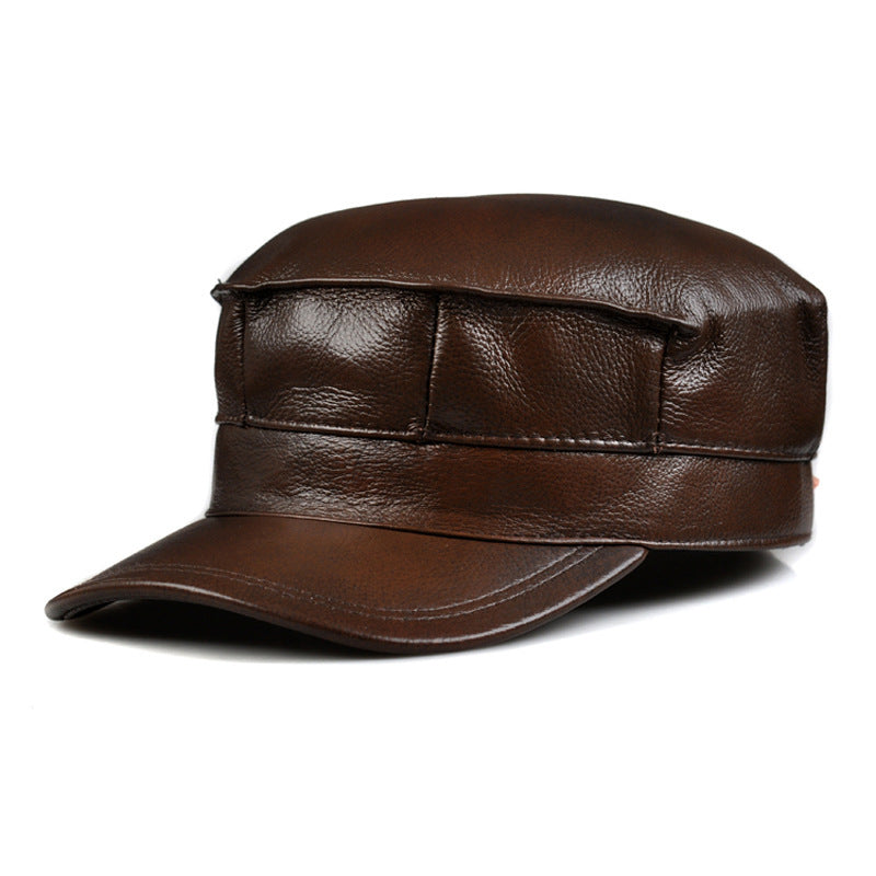 Men's Premium Genuine Leather Octagonal Flat Cap Winter Style - LAKD London