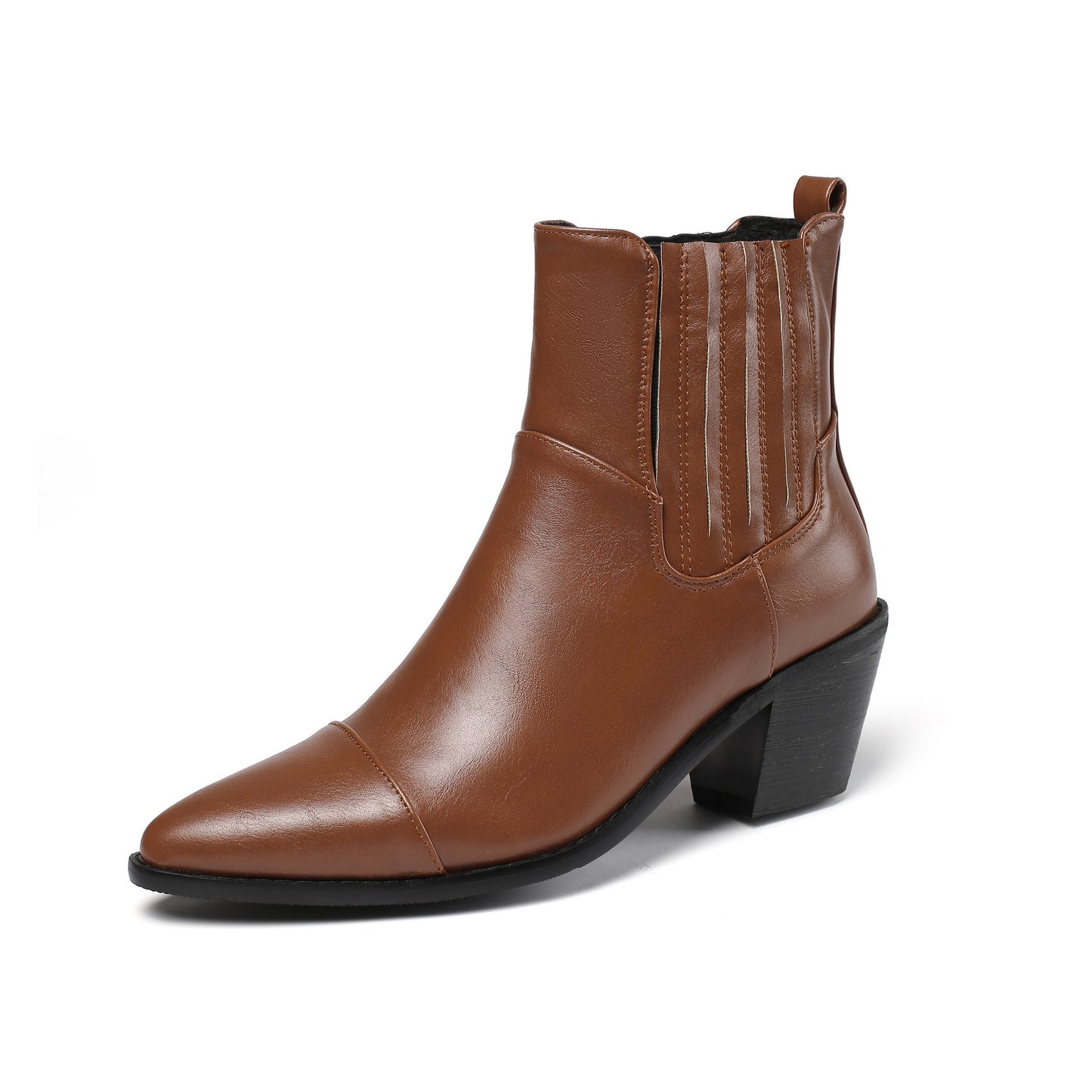 Women's Mid Heel Martin Boots Simple Stylish Solid Color