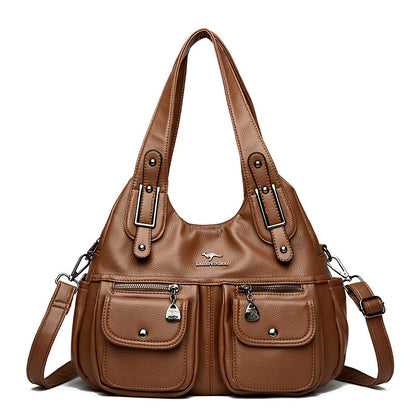 Women's Large Capacity Solid Color Crossbody Shoulder Handbag
