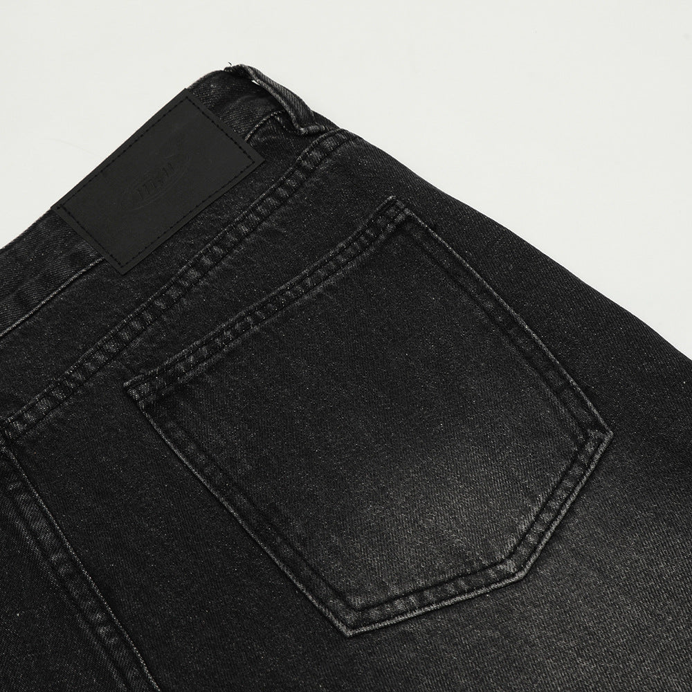 Men's Casual Straight Cut Wide Leg Denim Trousers Everyday Style