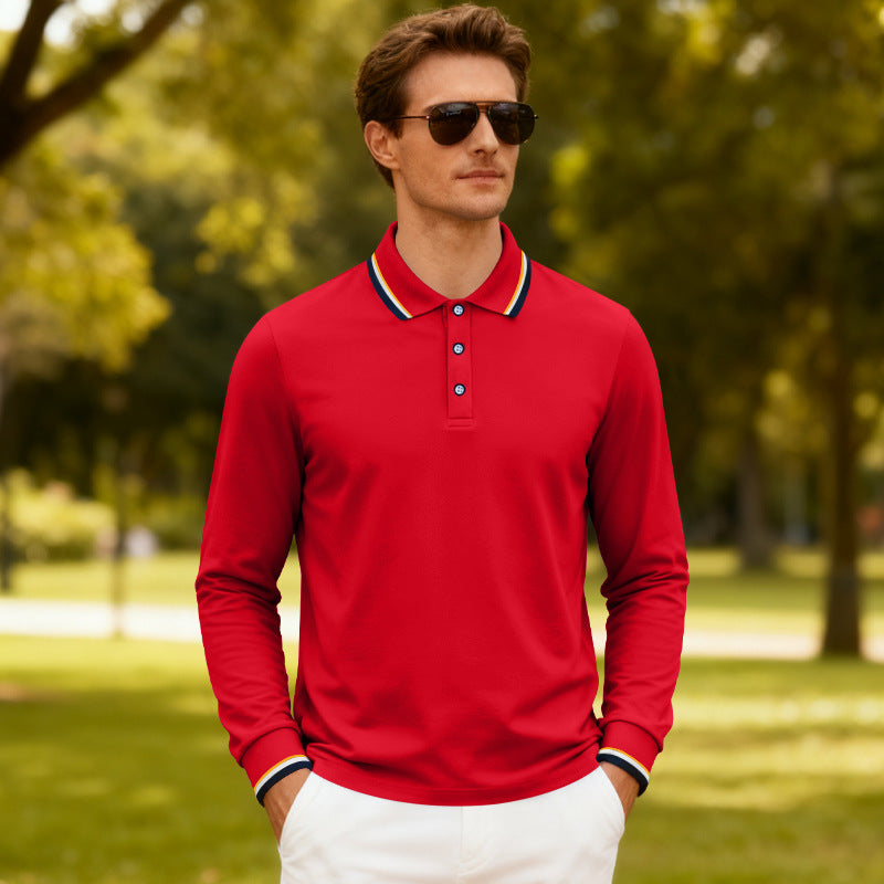 Men's Casual Jacquard Polo Shirt Quick Drying Breathable Summer Style