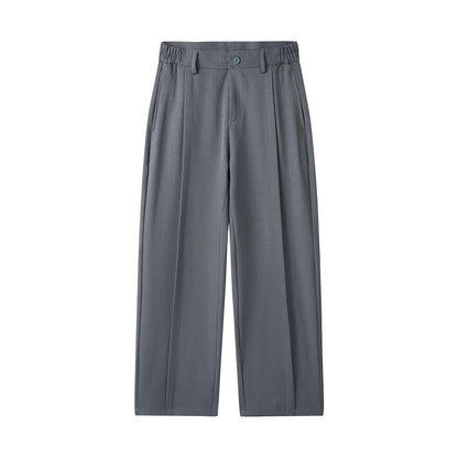 Men’s Versatile Loose Fit Straight Casual Draped Suit Trousers