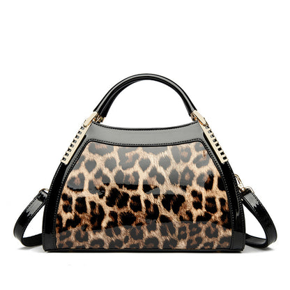 Women's Large Capacity Retro Glossy Crocodile Pattern Handbag