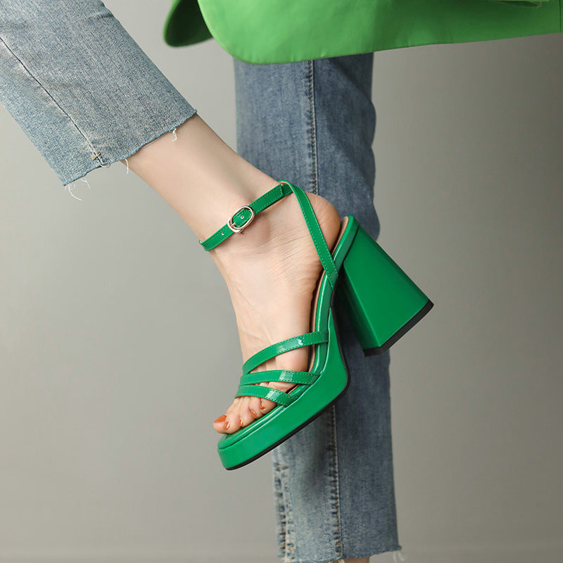 Womens European Style Roman High Heels | Glossy Event Shoes - LAKD London