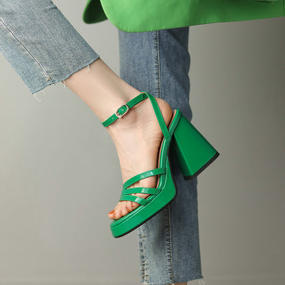 Womens European Style Roman High Heels | Glossy Event Shoes - LAKD London