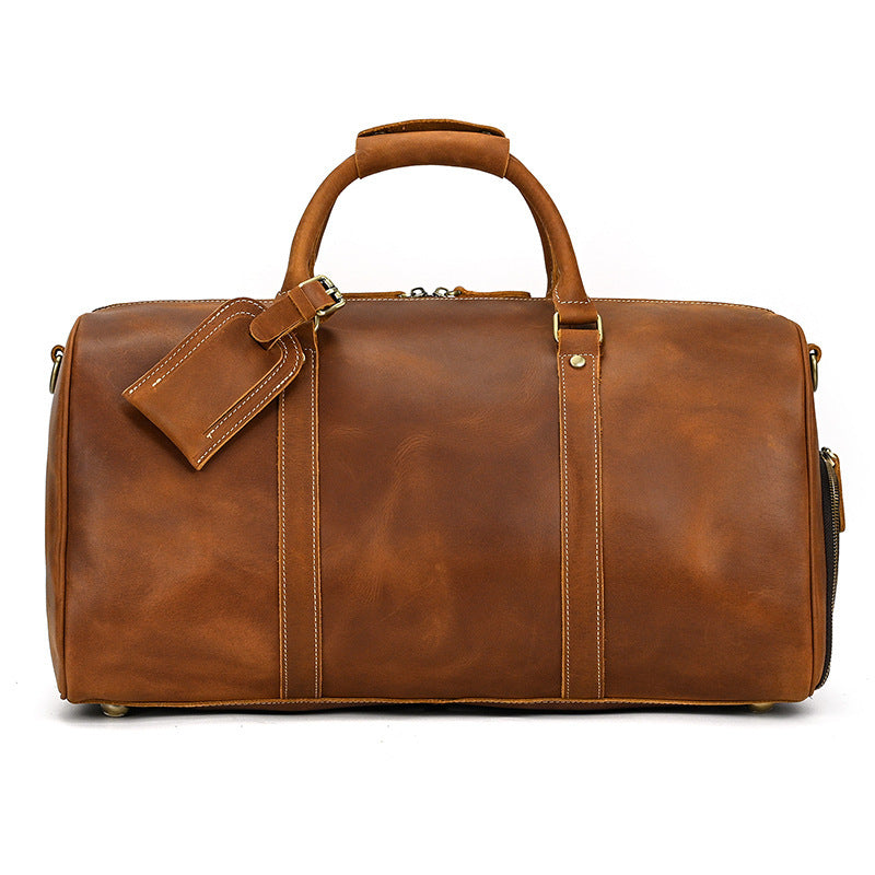 Men's Vintage Cowhide Leather Travel Gym Holdall Bag - LAKD London