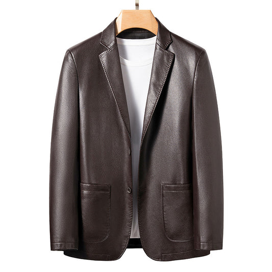 Men's Premium Quality Business Casual Leather Slim Fit Coat - LAKD London