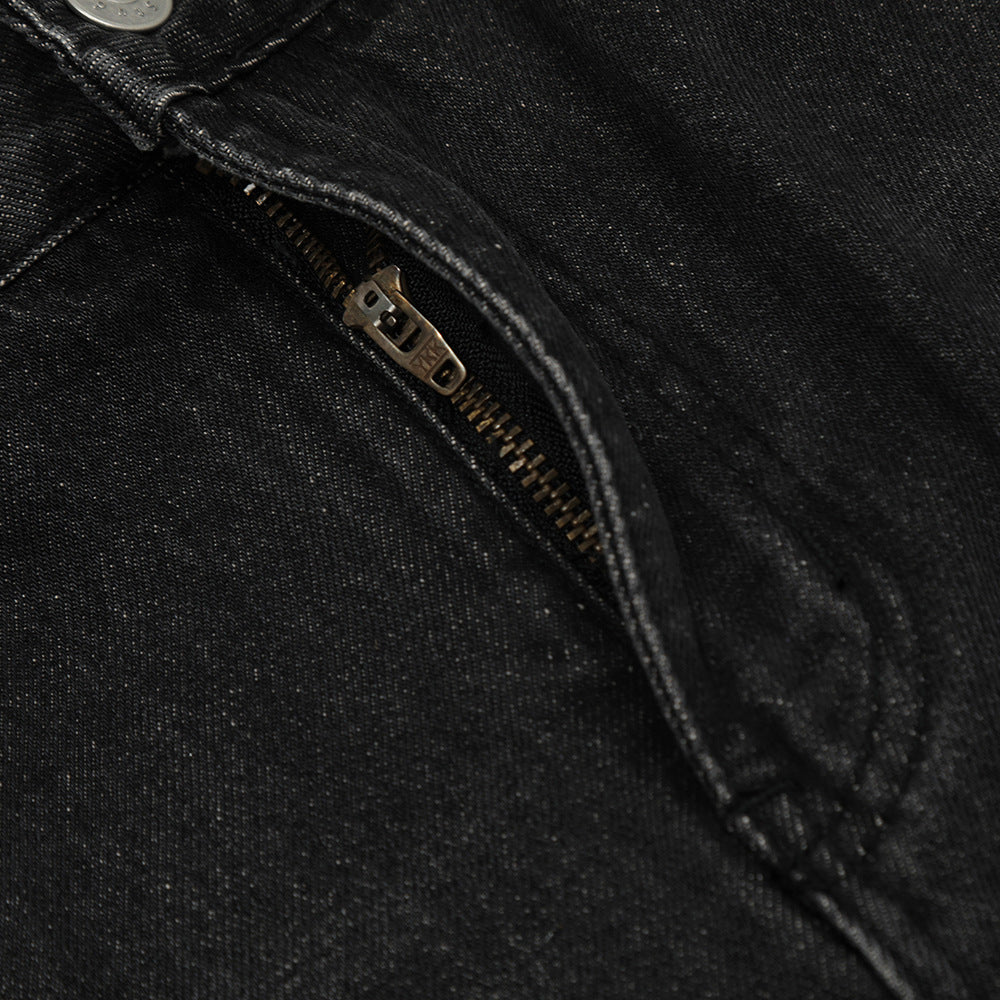 Men's Casual Straight Cut Wide Leg Denim Trousers Everyday Style