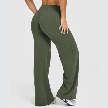 Women's Solid Colour Straight Leg Stretch Trousers Casual Versatile Style