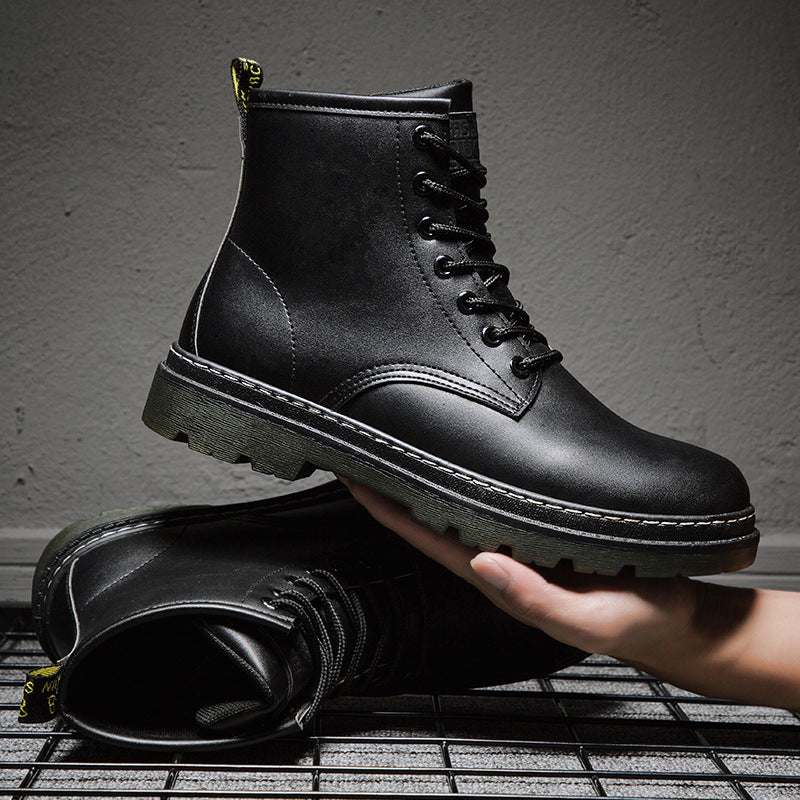 Men's Biker Martin Style Lace Up Combat Ankle Boots Casual