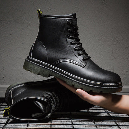 Men's Biker Martin Style Lace Up Combat Ankle Boots Casual