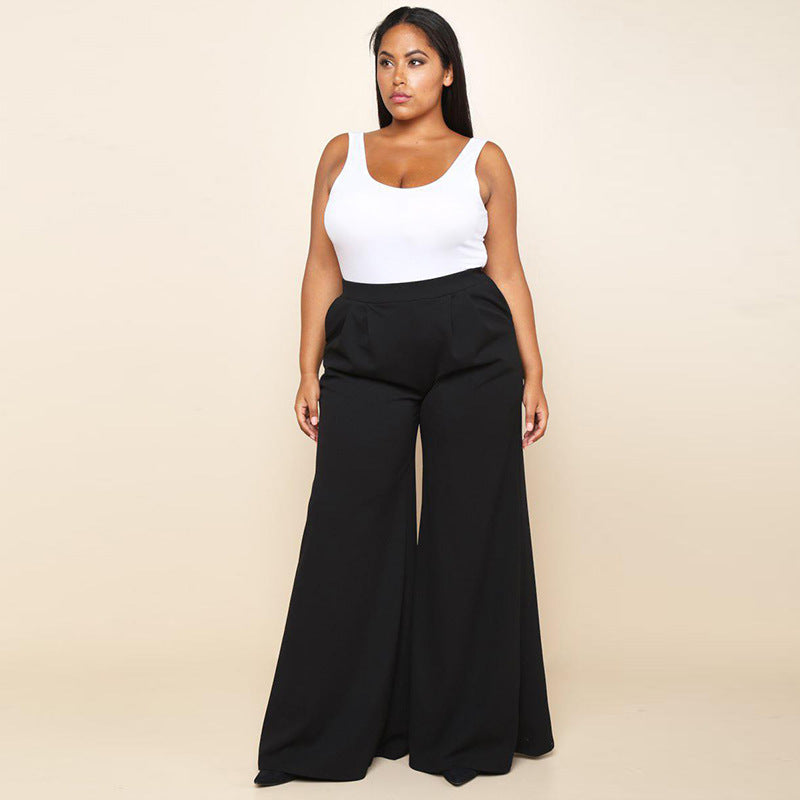 Women's Premium Knitted Wide Leg Pants Soft Stretch Fit - LAKD London