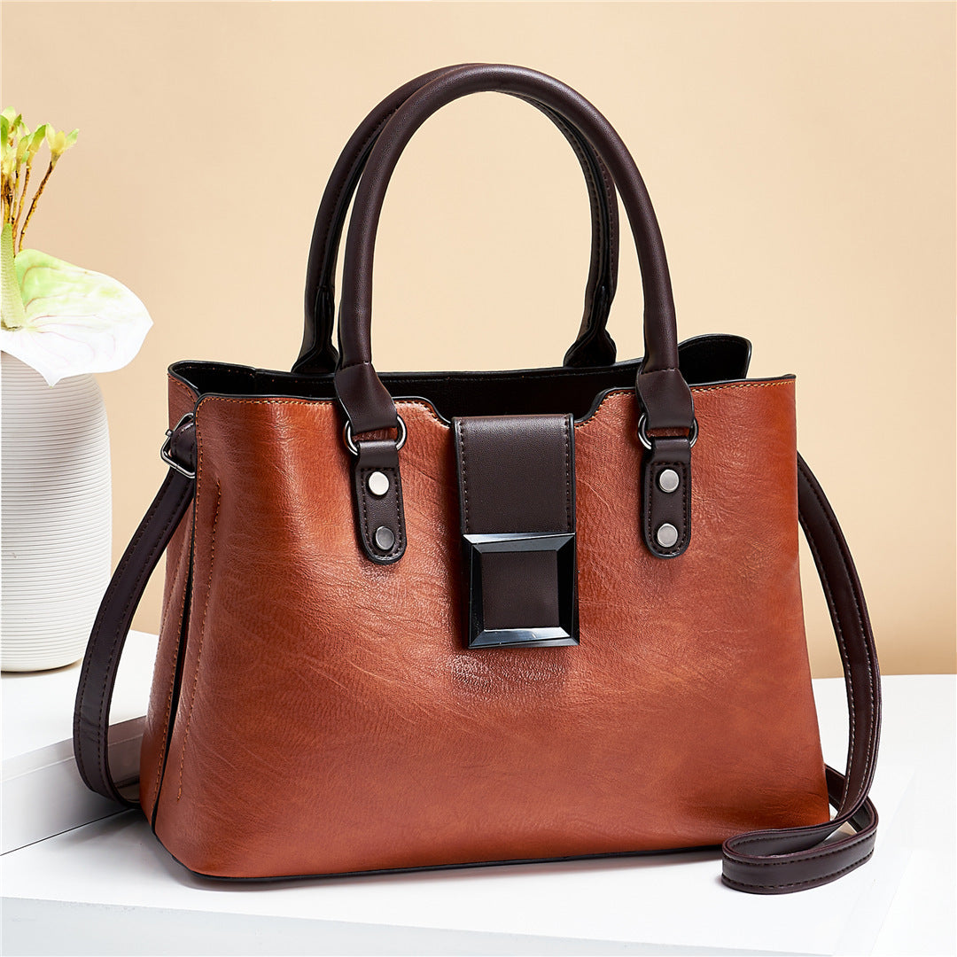Women's Premium Big Buckle Shoulder Crossbody Office Handbag - LAKD London
